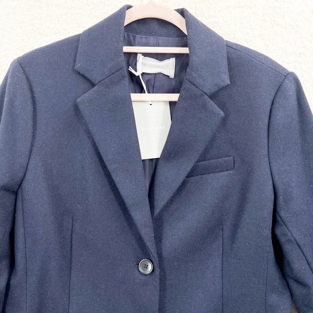 EVERLANE The Wool Academy Blazer Navy Womens Sz 12 NWT - Picture 3 of 12